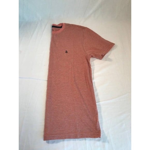 Volcom Striped Shirt Mens sz Small Orange Casual Short Sleeve T-Shirt - Picture 5 of 5